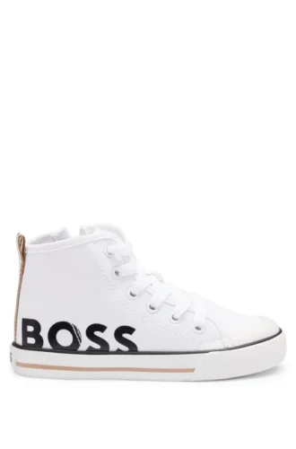 Kids’ logo-print high-top trainers in canvas