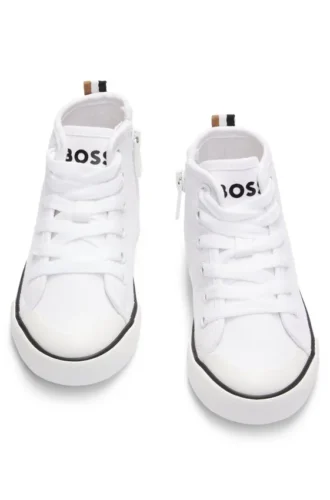 Kids’ logo-print high-top trainers in canvas