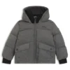 Kids’ logo-print jacket with flannel effect