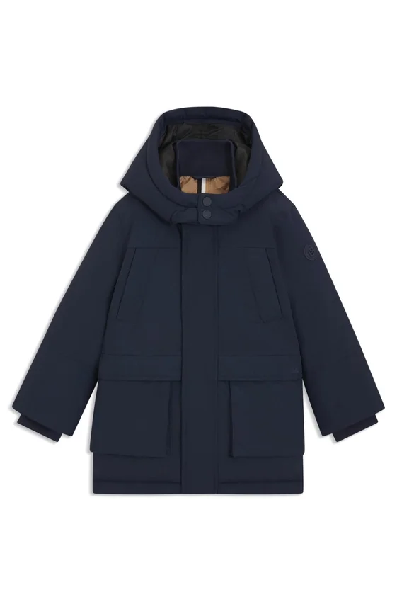Kids’ logo-print parka jacket in ripstop Kids’ logo-print parka jacket in ripstop