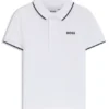 Kids’ logo-print polo shirt in cotton piqué
