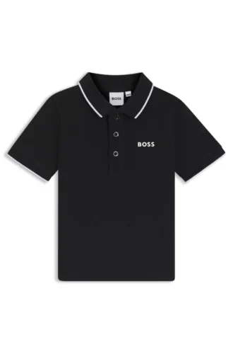 Kids’ logo-print polo shirt in cotton piqué