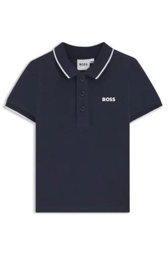 Kids’ logo-print polo shirt in cotton piqué