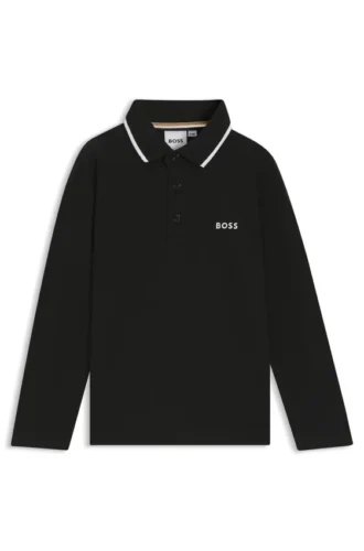 Kids’ logo-print polo shirt in cotton piqué