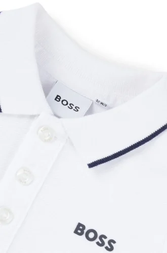 Kids’ logo-print polo shirt in cotton piqué
