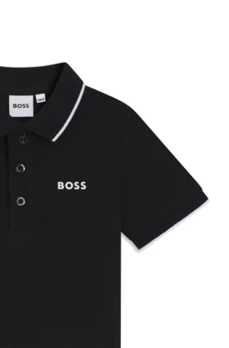 Kids’ logo-print polo shirt in cotton piqué