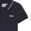 Kids’ logo-print polo shirt in cotton piqué