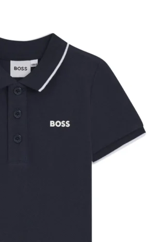 Kids’ logo-print polo shirt in cotton piqué