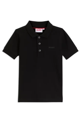Kids’ logo-print polo shirt in stretch cotton