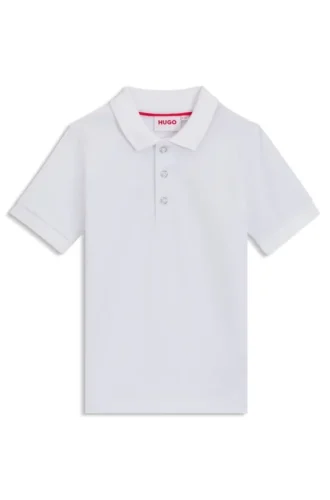 Kids’ logo-print polo shirt in stretch cotton