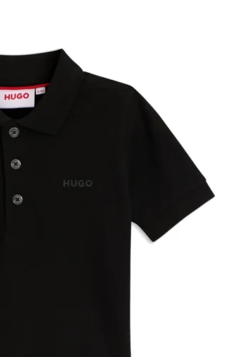 Kids’ logo-print polo shirt in stretch cotton
