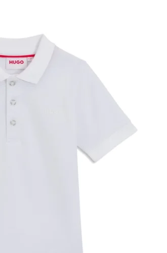 Kids’ logo-print polo shirt in stretch cotton
