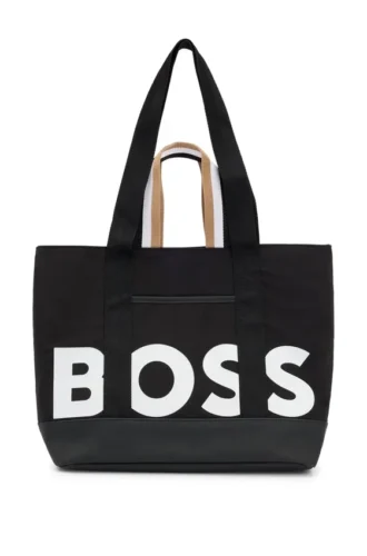 Kids’ logo-print shopper bag in cotton twill