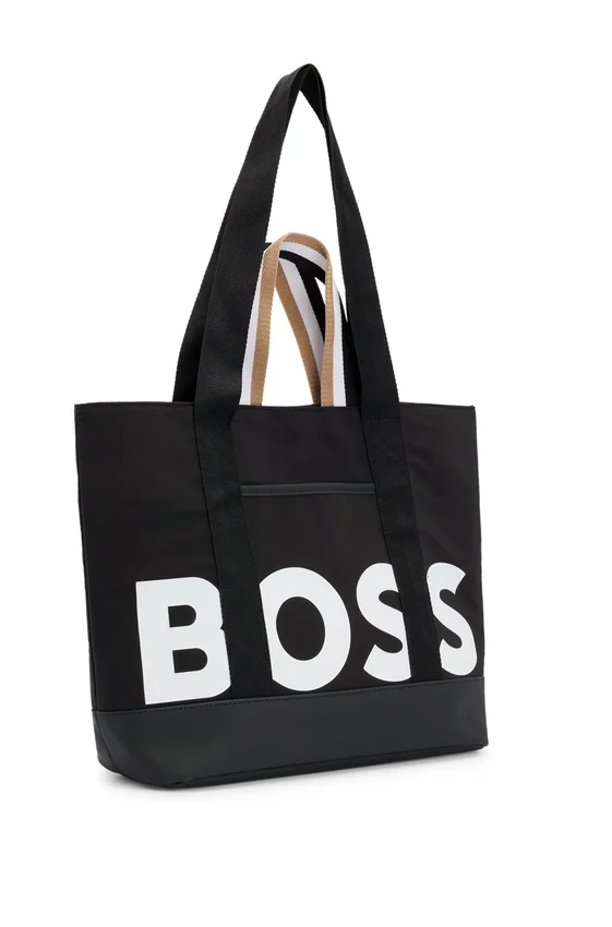 Kids’ logo-print shopper bag in cotton twill Kids’ logo-print shopper bag in cotton twill