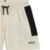 Kids’ logo-print swim shorts in seersucker