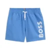 Kids’ logo-print swim shorts with peached finish