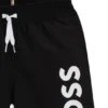 Kids’ logo-print swim shorts with peached finish
