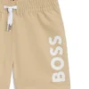Kids’ logo-print swim shorts with peached finish