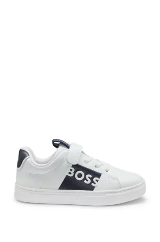 Kids’ logo-print trainers in leather