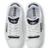 Kids’ logo-print trainers in leather