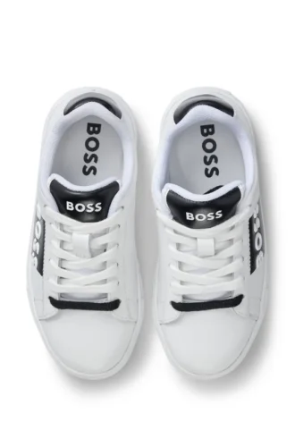 Kids’ logo-print trainers in leather