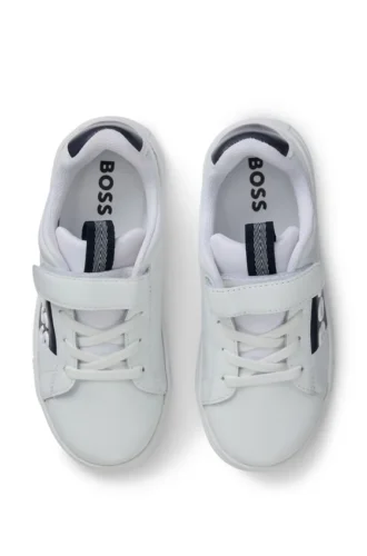 Kids’ logo-print trainers in leather