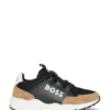 Kids’ logo-print trainers in leather and mesh Kids’ logo-print trainers in leather and mesh