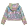 Kids’ logo-print windbreaker in iridescent fabric Kids’ logo-print windbreaker in iridescent fabric