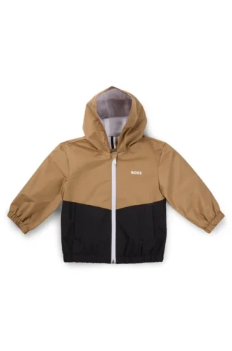 Kids’ logo-print windbreaker with waterproof finish