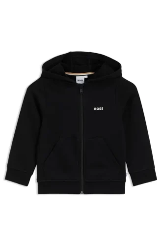 Kids’ logo-print zip-up hoodie in a cotton blend