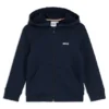 Kids’ logo-print zip-up hoodie in a cotton blend