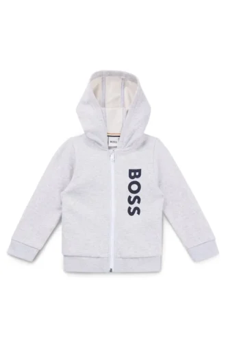 Kids’ logo-print zip-up hoodie in a cotton blend Kids’ logo-print zip-up hoodie in a cotton blend