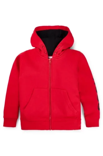 Kids’ logo-print zip-up hoodie in a cotton blend