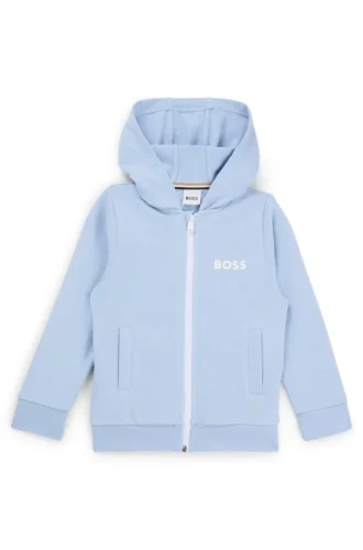 Kids’ logo-print zip-up hoodie in a cotton blend