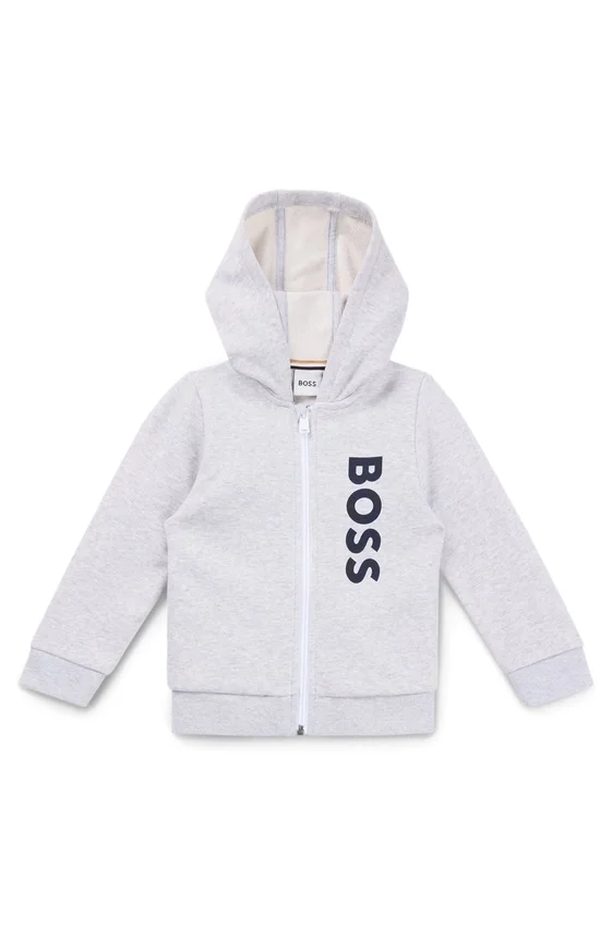 Kids’ logo-print zip-up hoodie in a cotton blend Kids’ logo-print zip-up hoodie in a cotton blend