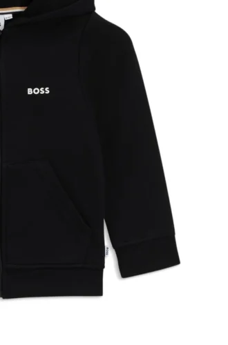 Kids’ logo-print zip-up hoodie in a cotton blend