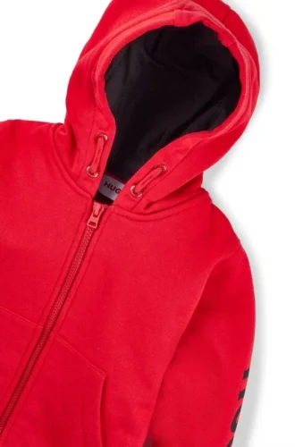Kids’ logo-print zip-up hoodie in a cotton blend