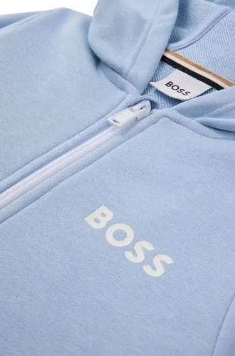 Kids’ logo-print zip-up hoodie in a cotton blend