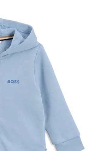Kids’ logo-print zip-up hoodie in a cotton blend