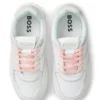 Kids’ logo sneakers in leather and canvas