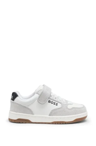 Kids’ logo sneakers in nappa leather and canvas