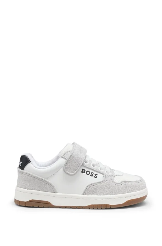Kids’ logo sneakers in nappa leather and canvas Kids’ logo sneakers in nappa leather and canvas