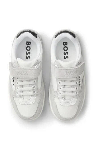 Kids’ logo sneakers in nappa leather and canvas