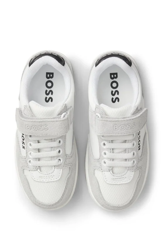 Kids’ logo sneakers in nappa leather and canvas Kids’ logo sneakers in nappa leather and canvas