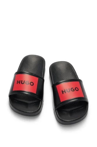 Kids’ logo-strap slides in PVC