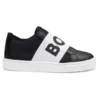 Kids’ logo-strap trainers in canvas and leather