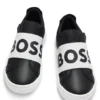 Kids’ logo-strap trainers in canvas and leather