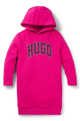Kids’ long hoodie with varsity-style logo