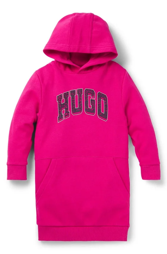 Kids’ long hoodie with varsity-style logo Kids’ long hoodie with varsity-style logo