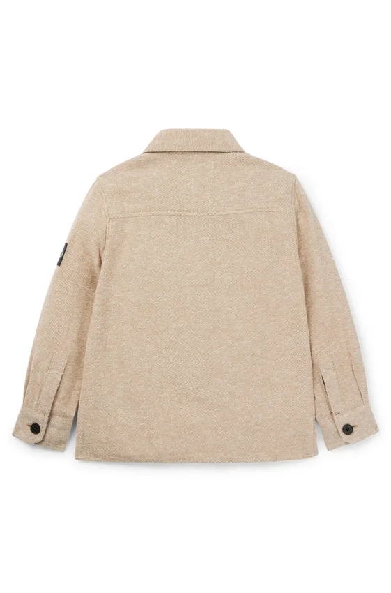 Kids’ long-sleeved brushed-cotton shirt with logo badge Kids’ long-sleeved brushed-cotton shirt with logo badge